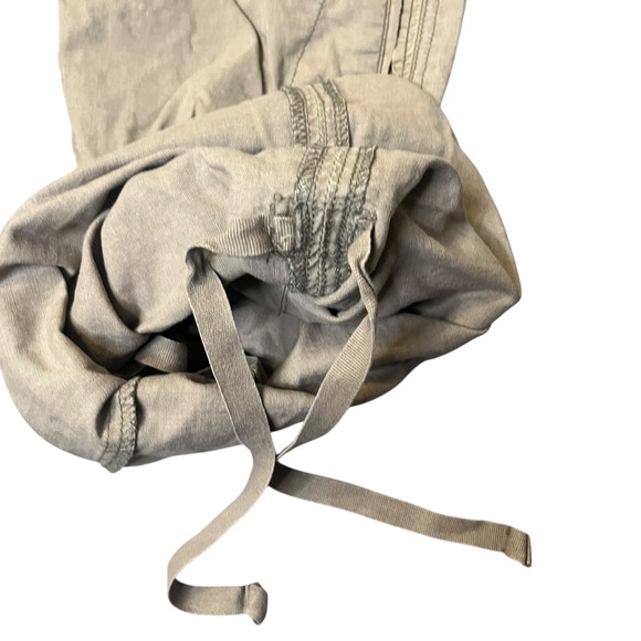 Vintage Abercrombie & Fitch Womens M Khaki Linen Blend Cargo Pants Low Rise Flaw - Picture 13 of 16